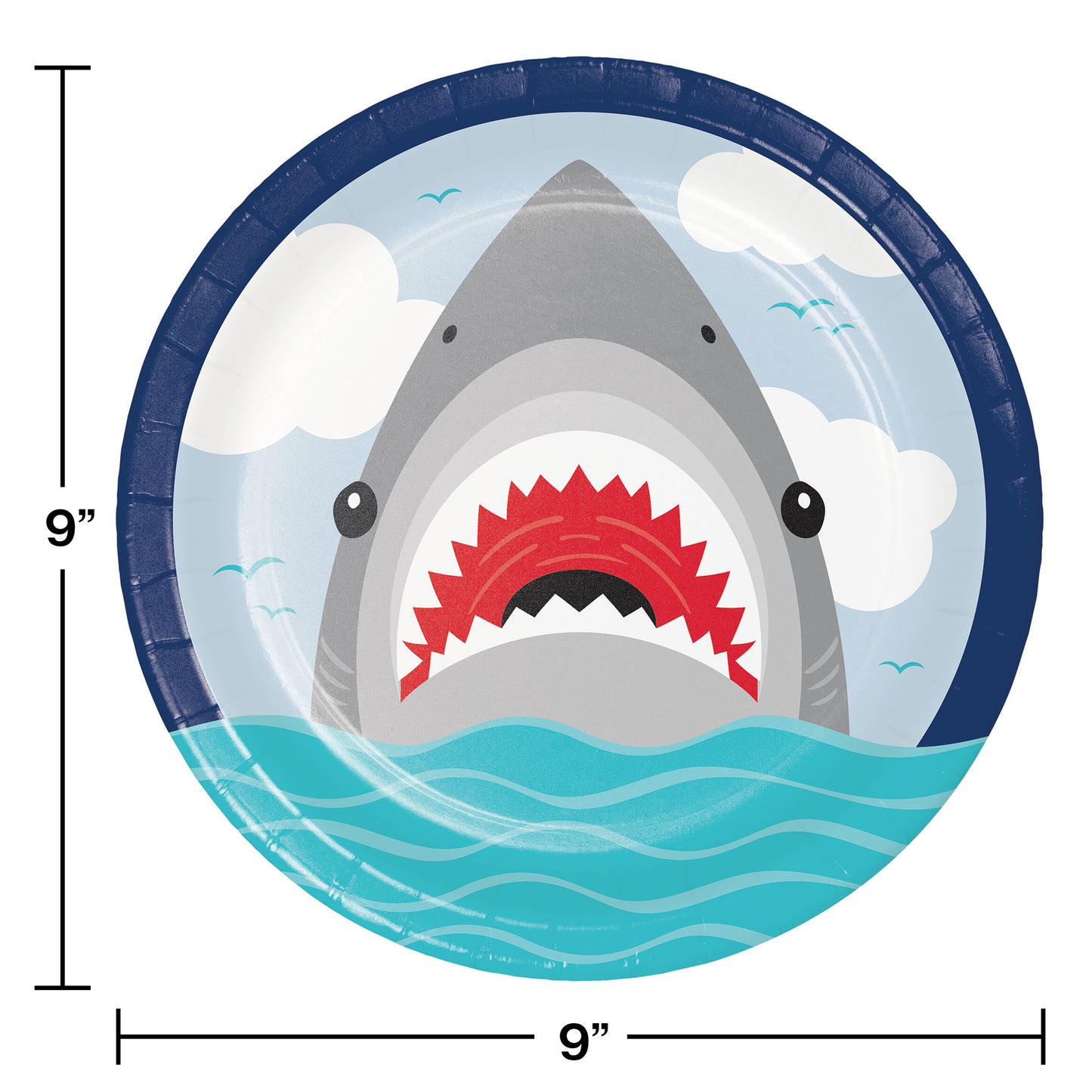 Shark Party Dinner Plates 96 ct