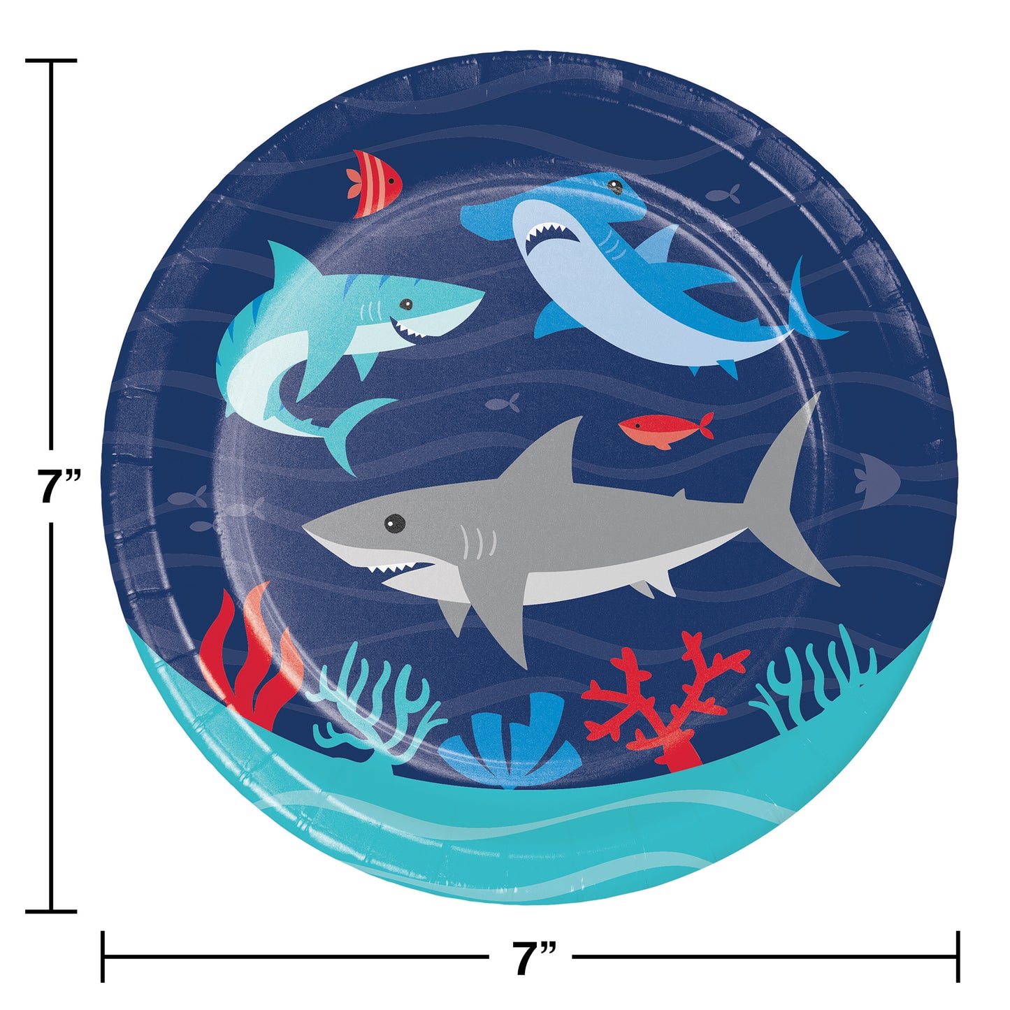 Shark Party Dessert Plates 96 ct