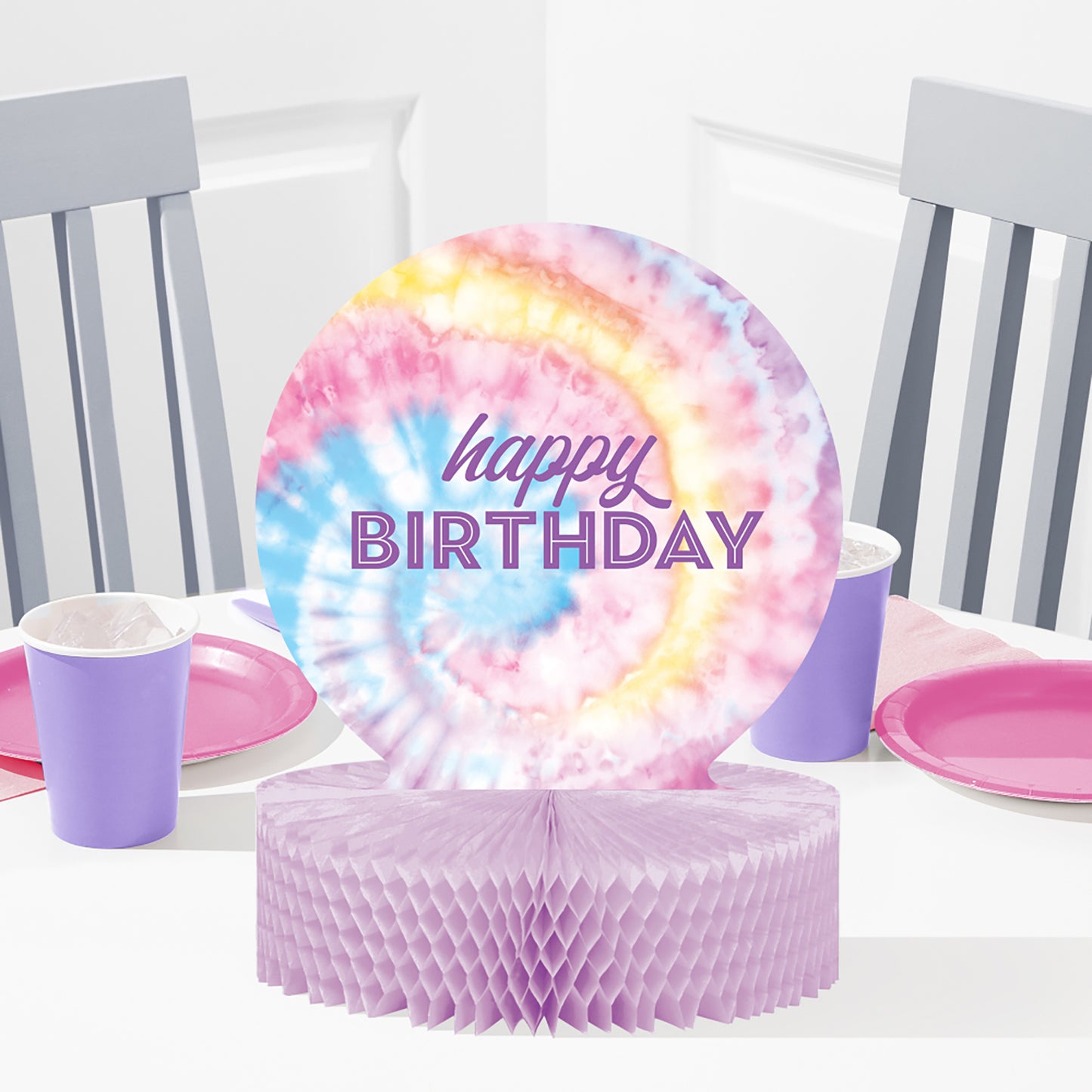 Tie Dye Party Happy Birthday Centerpieces 6 ct