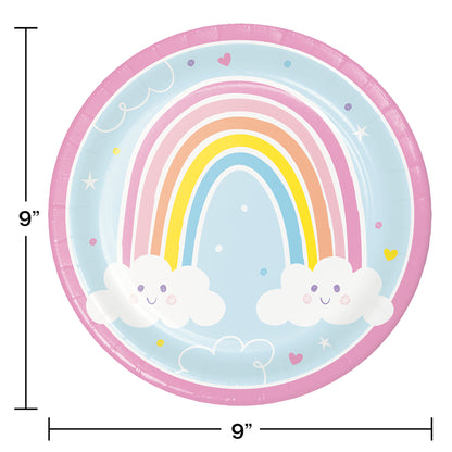 Happy Rainbow Dinner Plates 96 ct