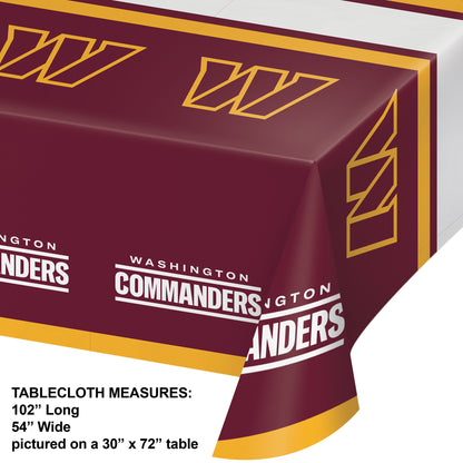 Washington Commanders Plastic Tablecloths 12 ct
