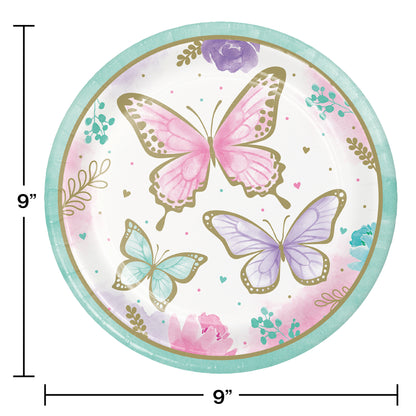 Golden Butterfly Dinner Plates 96 ct