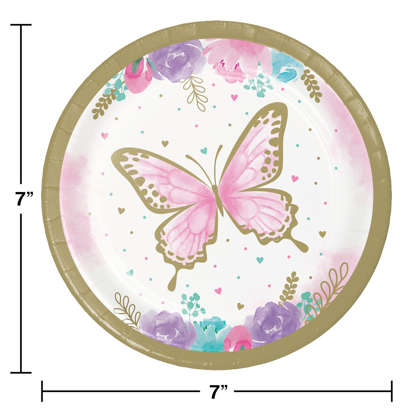 Golden Butterfly Dessert Plates 96 ct