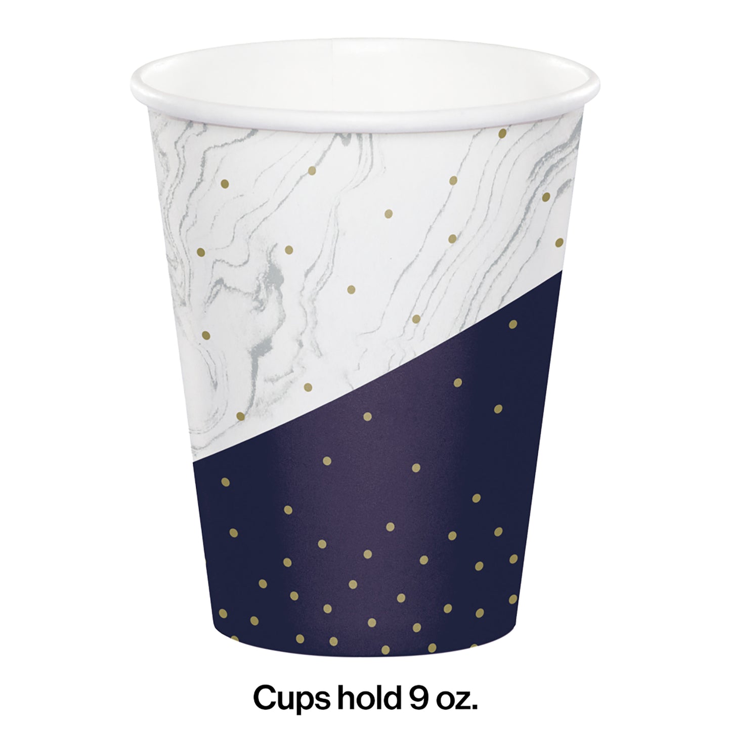 Navy and Gold Birthday Paper Cups 96 ct