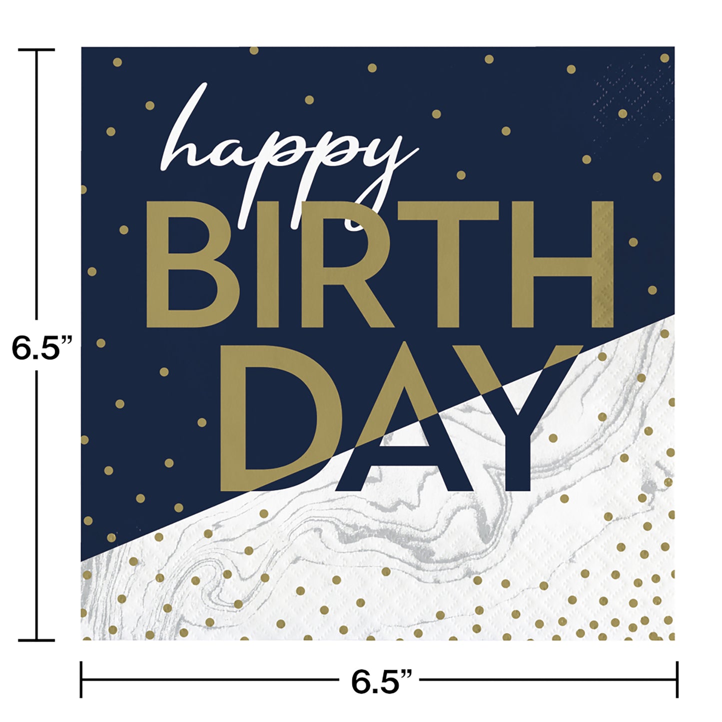 Navy and Gold Birthday Luncheon Napkins 192 ct