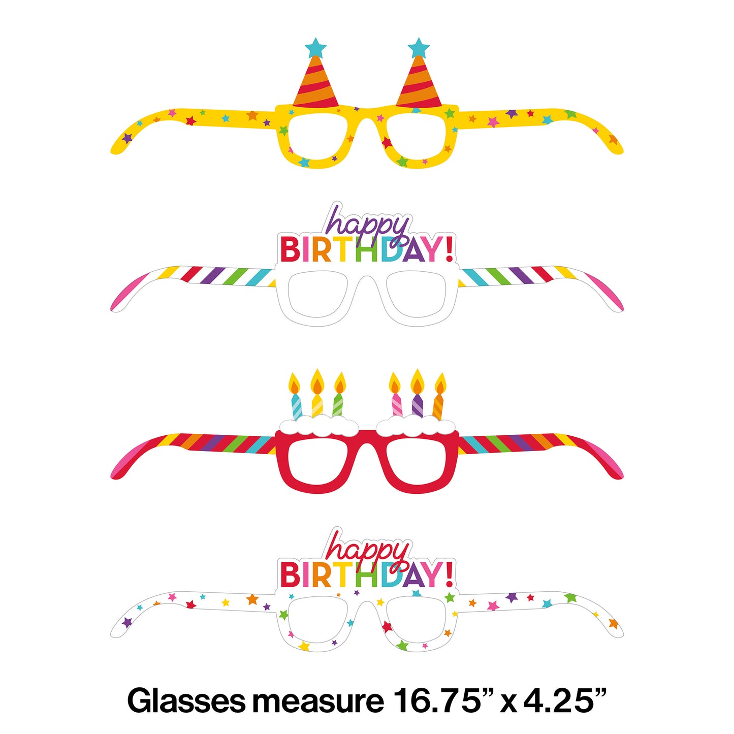Happy Birthday Paper Favor Eyeglasses 24 ct
