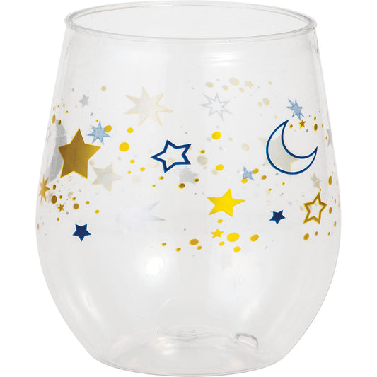 Starry Night Plastic Wine Glasses 6 ct
