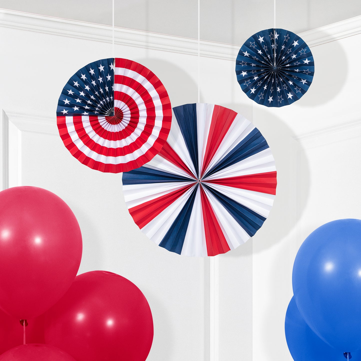 Patriotic Paper Fans 36 ct