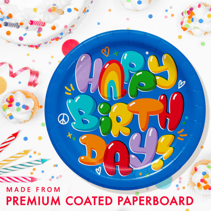 Bubbly Birthday Dinner Paper Plates 96 ct Feature Image