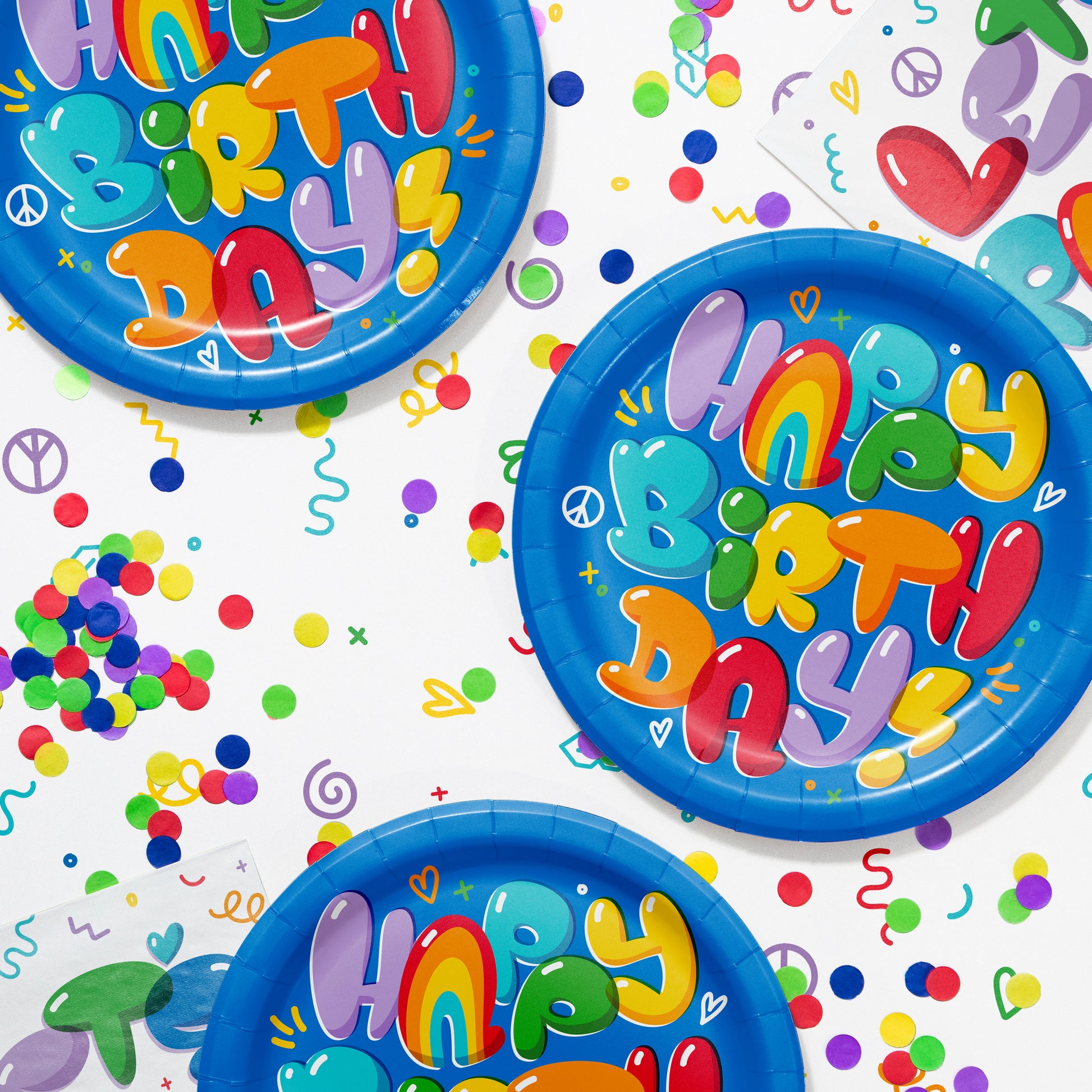 Bubbly Birthday Dinner Paper Plates 96 ct Lifestyle Image