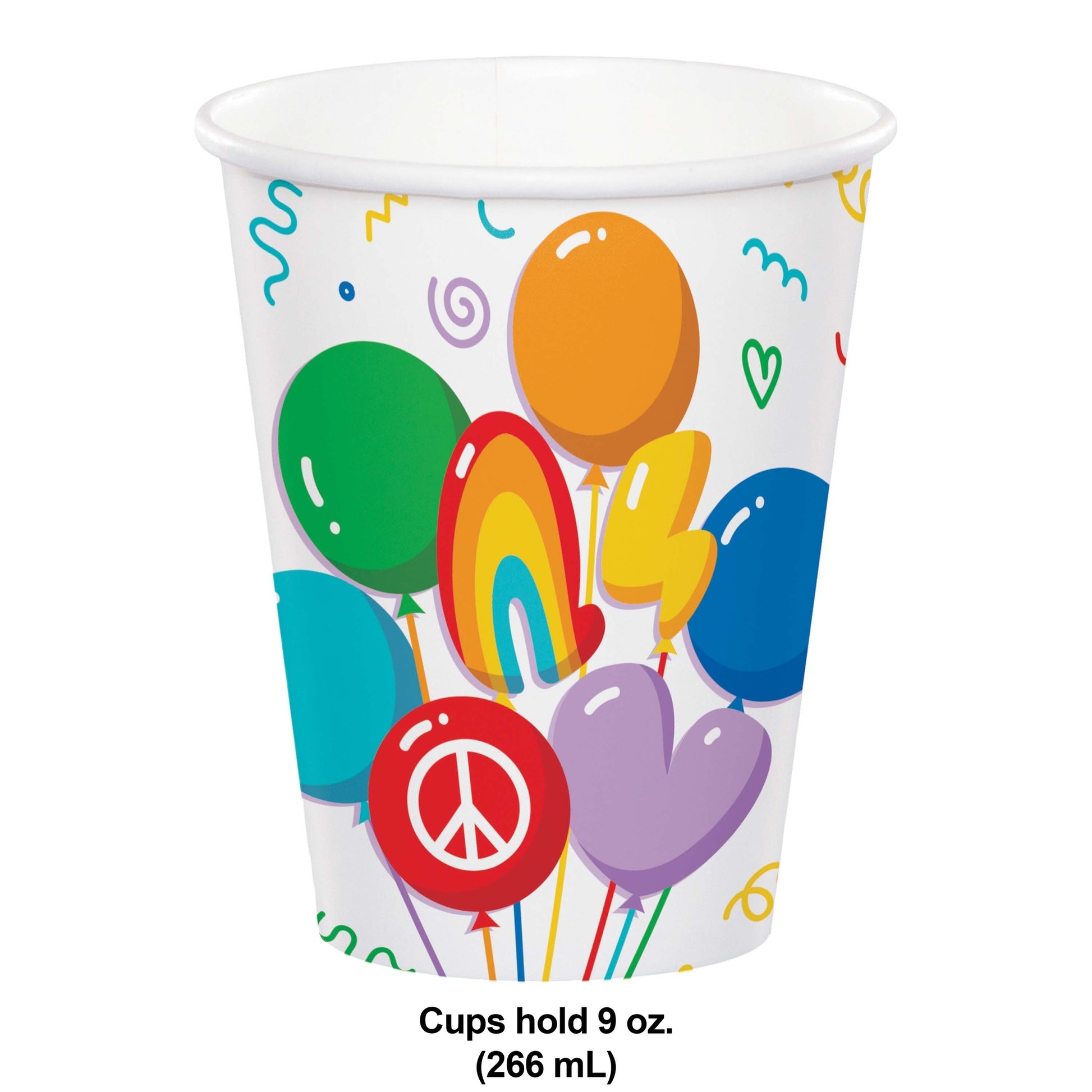 Bubbly Birthday Hot or Cold Paper Cups 96 ct Dimension Image