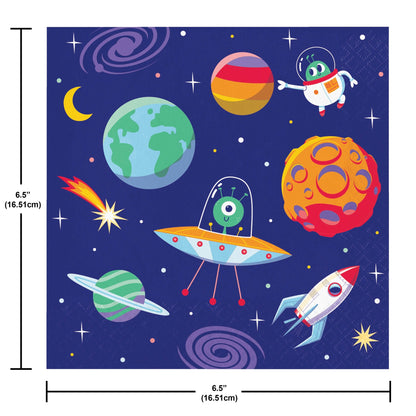 Space Adventures Luncheon Napkins 192 ct Dimension Image