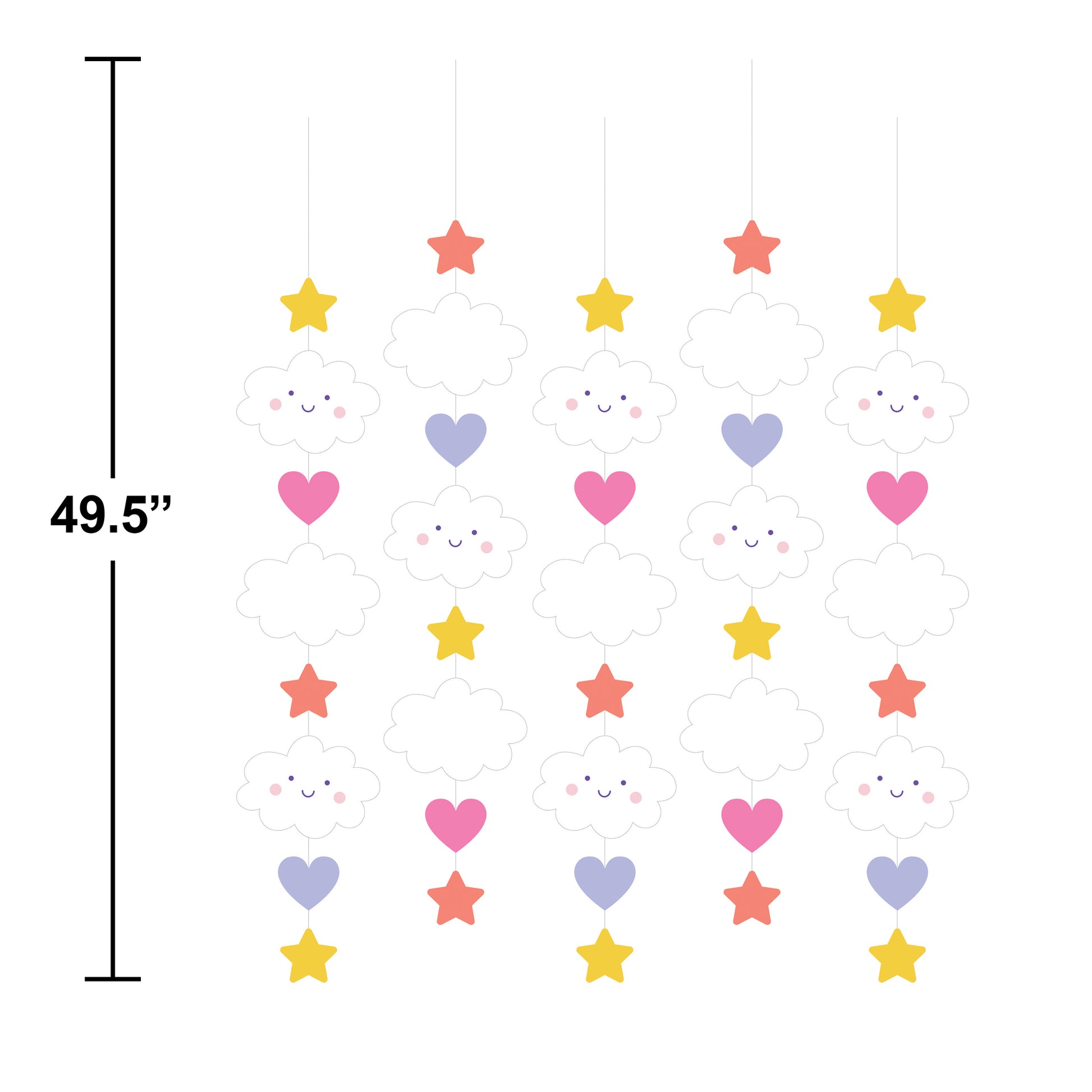 Sweet Dreams Hanging Cutouts 60 ct Dimension Image