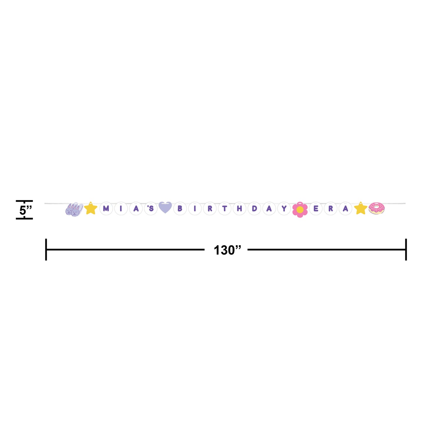 Sweet Dreams Customizable Friendship Bracelet Ribbon Banner 12 ct Dimension Image