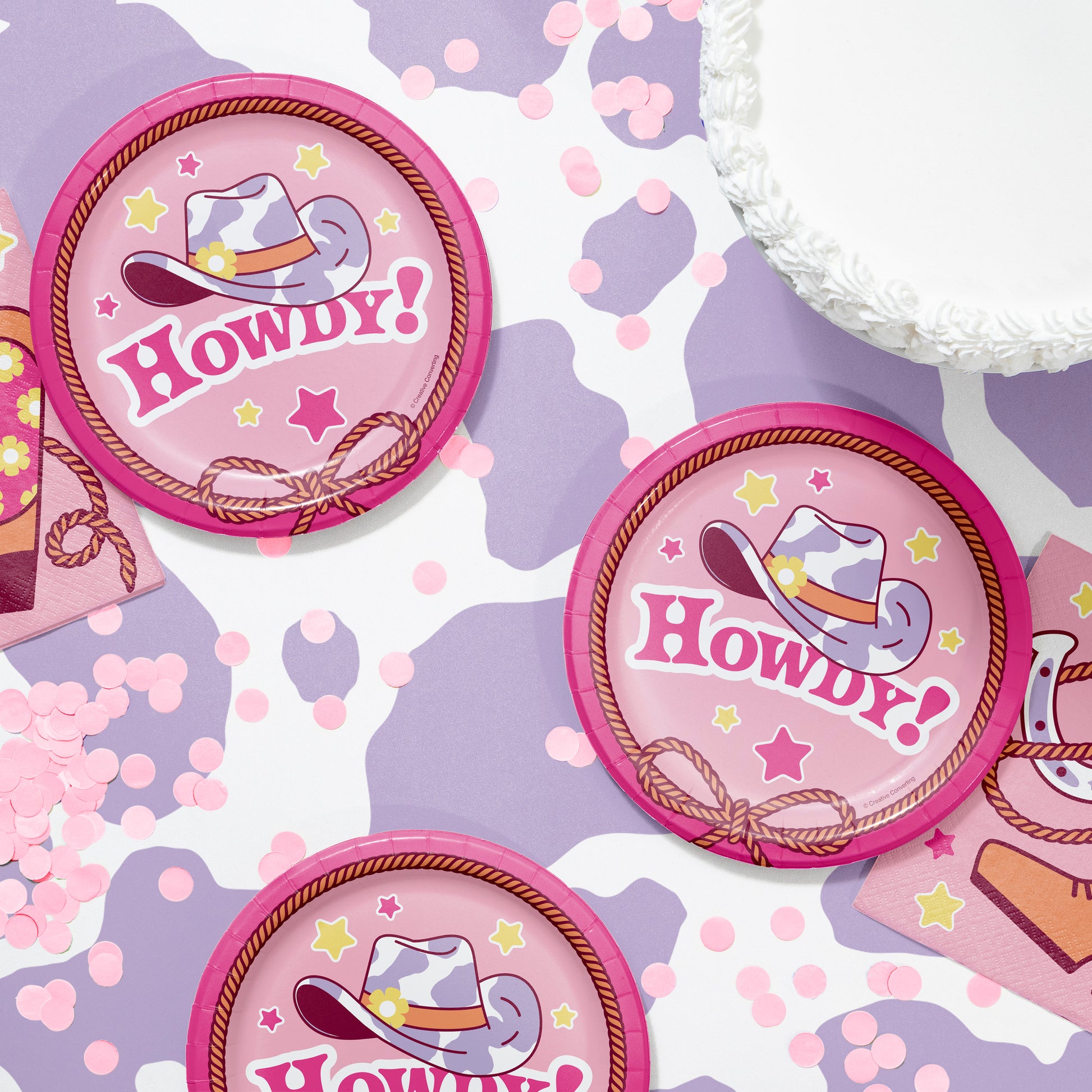 Boots and Bows Dessert Paper Plates 96 ct Lifestyle Image