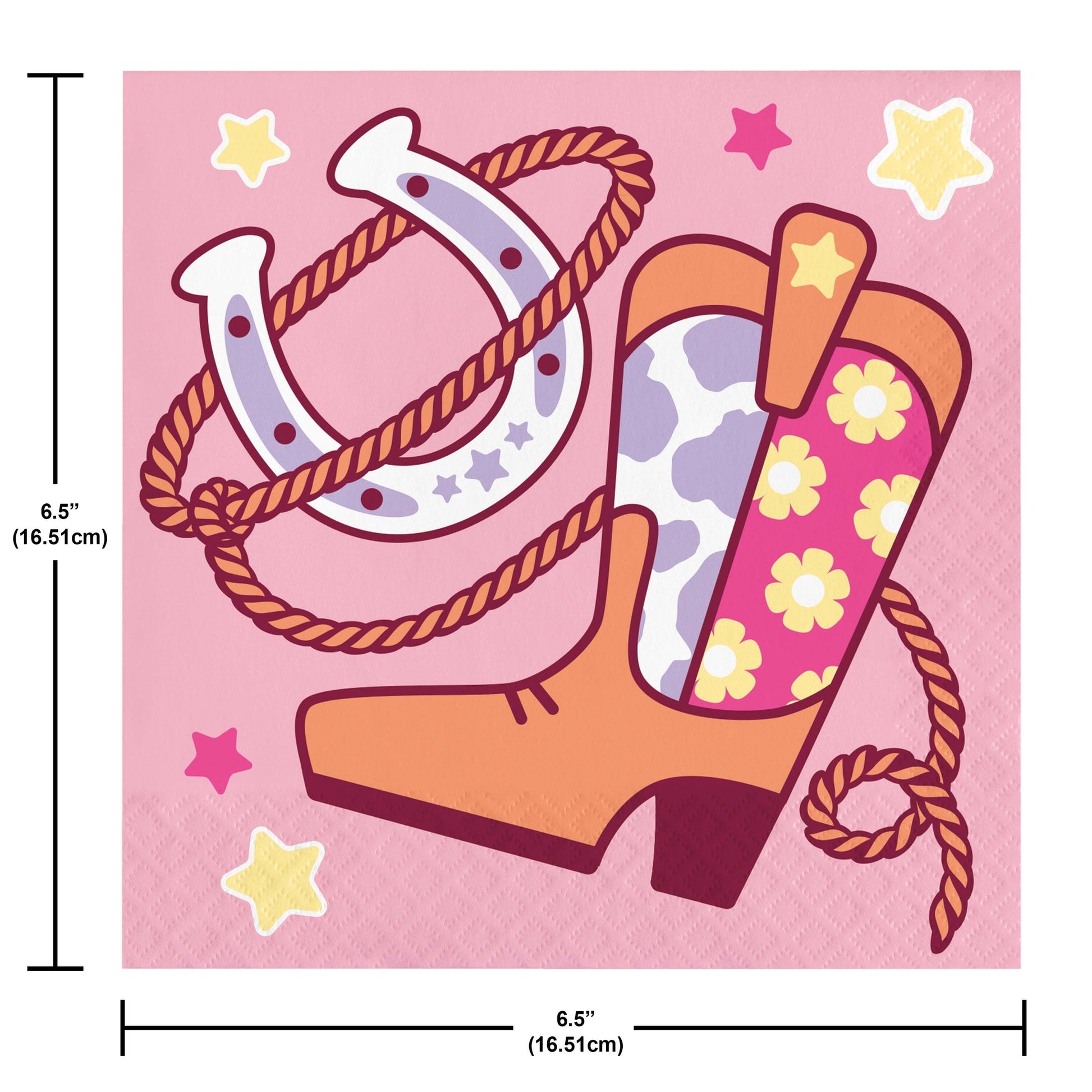 Boots and Bows Luncheon Napkins 192 ct Dimension Image