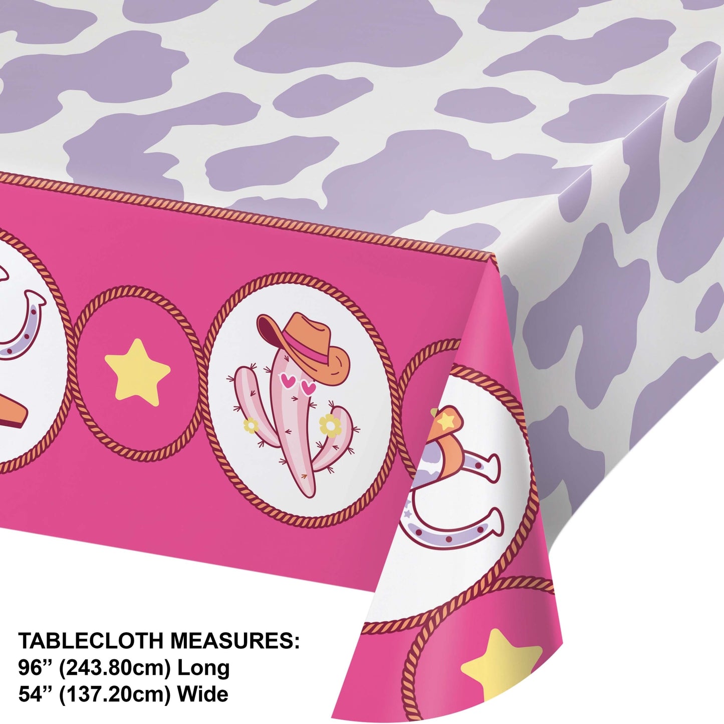 Boots and Bows Paper Tablecloth 6 ct Dimension Image