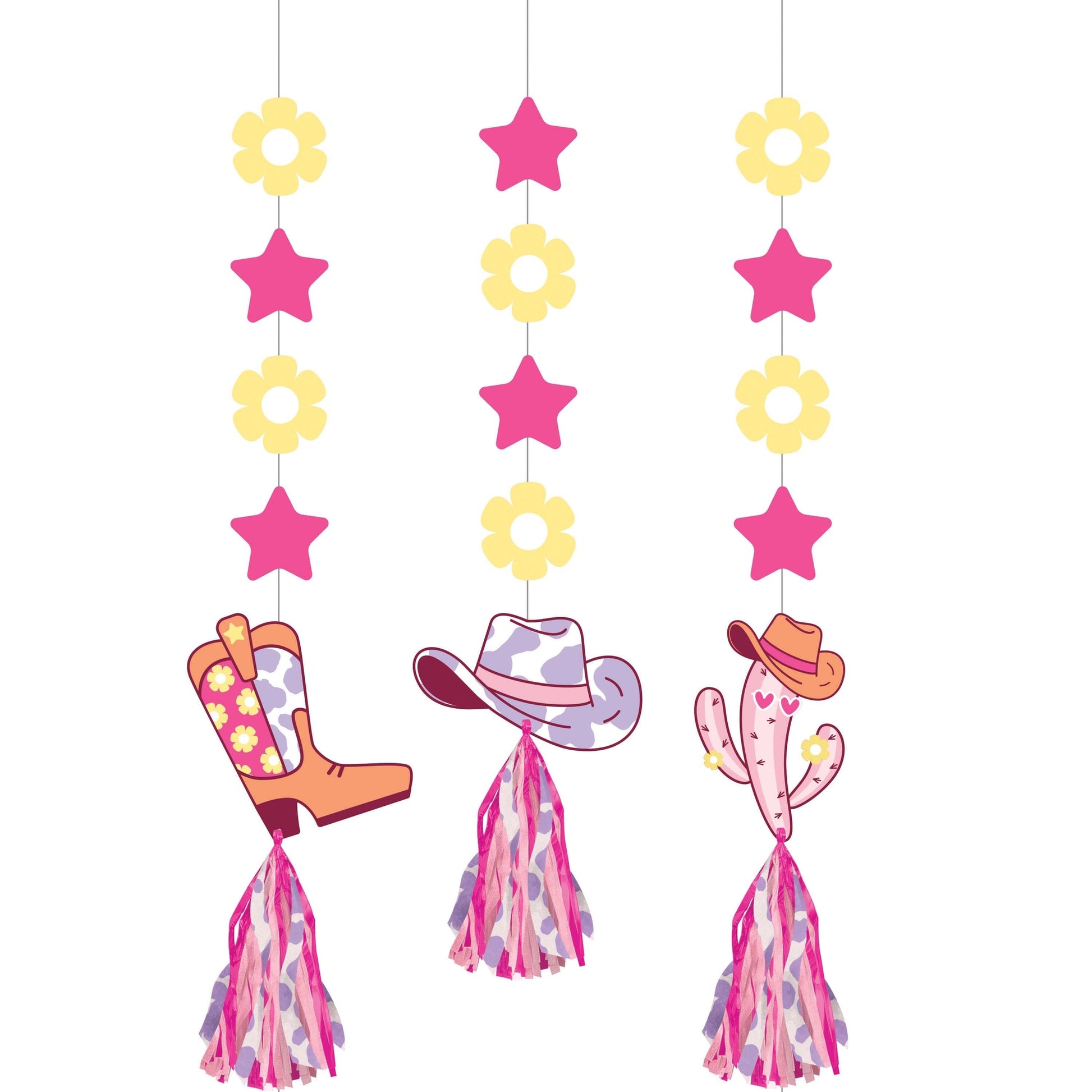 Boots and Bows Hanging Cutouts with Tassels 36 ct
