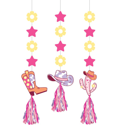 Boots and Bows Hanging Cutouts with Tassels 36 ct