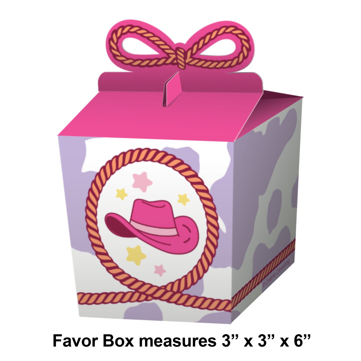 Boots and Bows Favor Boxes 96 ct Dimension Image