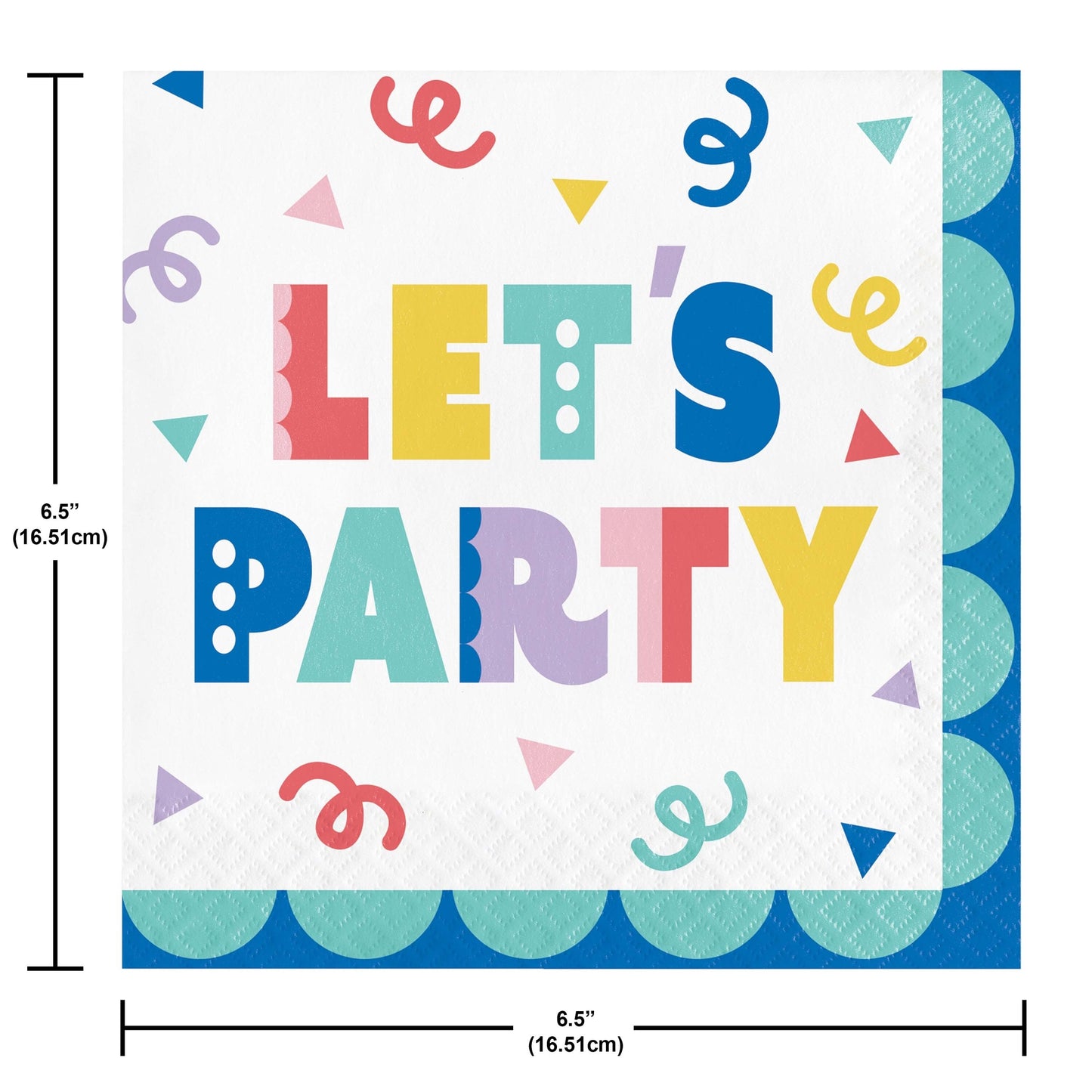 Party Patterns Let's Party Luncheon Napkins 192 ct Dimension Image