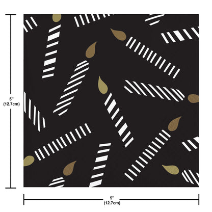 Golden Wishes Beverage Napkins 192 ct Dimension Image