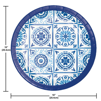 Blue Willow Banquet Paper Plates 96 ct Dimension Image