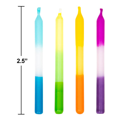 Ombre Striped Birthday Candles 240 ct Dimension Image