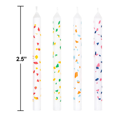 Confetti Print Birthday Candles 240 ct Dimension Image