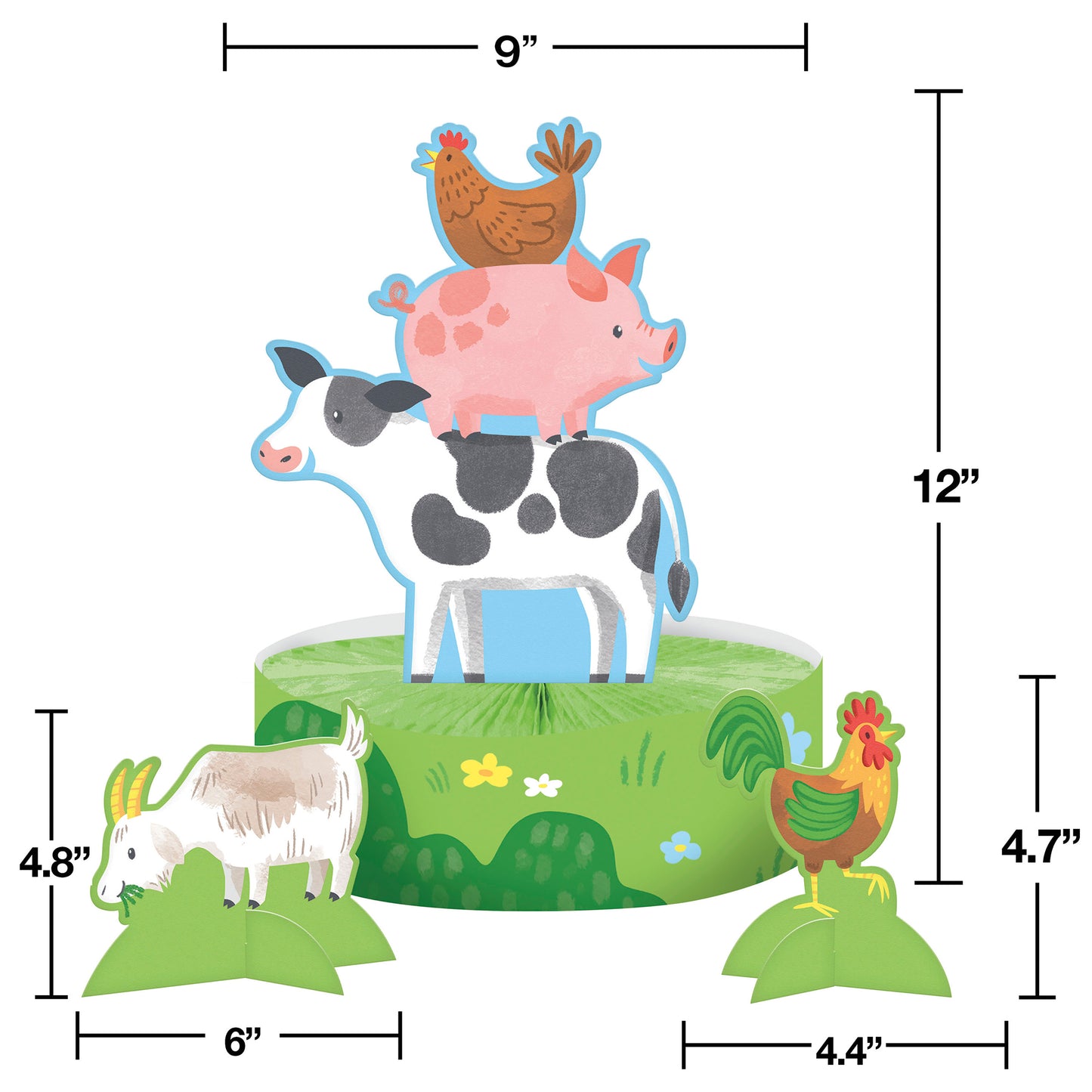 Farm Animals Centerpieces 6 ct