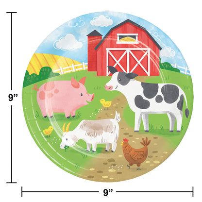 Farm Animals Paper Plates 96 ct