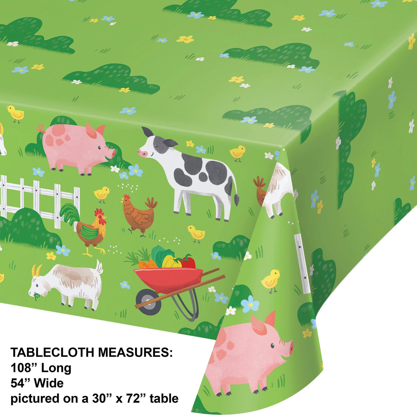 Farm Animals Paper Tablecloths 6 ct