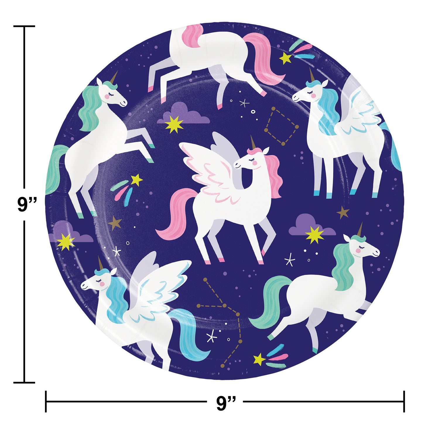 Unicorn Galaxy Paper Plates 96 ct