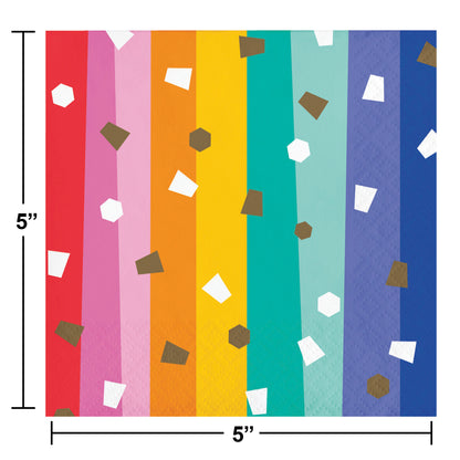 Birthday Confetti Beverage Napkins 192 ct