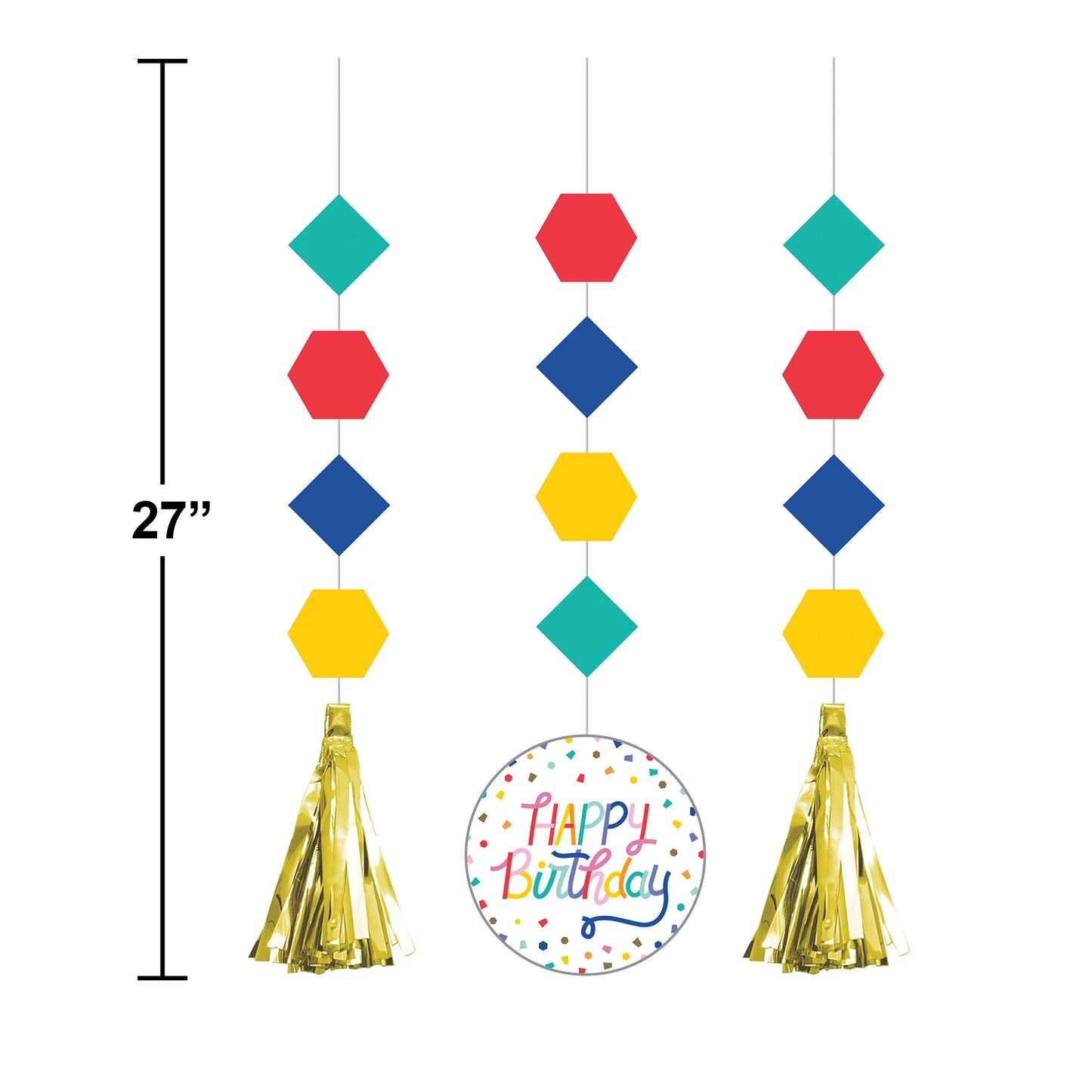 Birthday Confetti Hanging Cutouts 36 ct