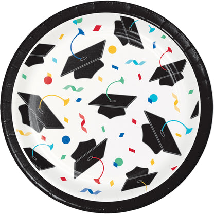 Cap Toss Graduation Dessert Paper Plates 96 ct