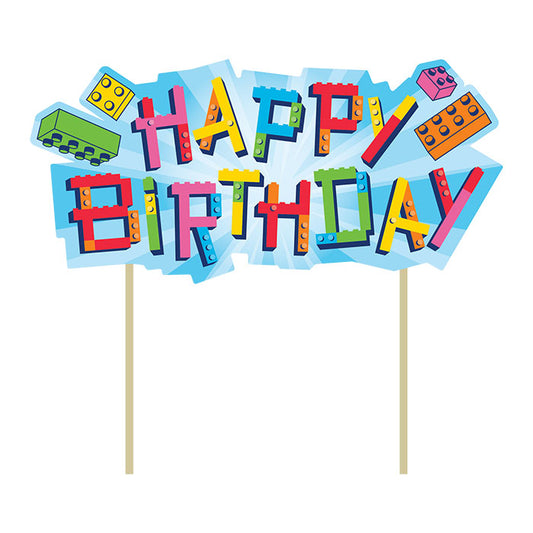 Block Bash Toy Blocks Cake Topper 12 ct