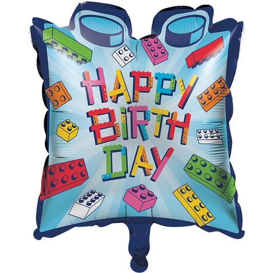 Block Bash "Happy Birthday" Toy Blocks Balloons 10 ct