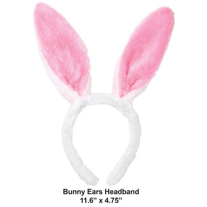 Easter Bunny Ears Fabric Headbands 12 ct dimension image