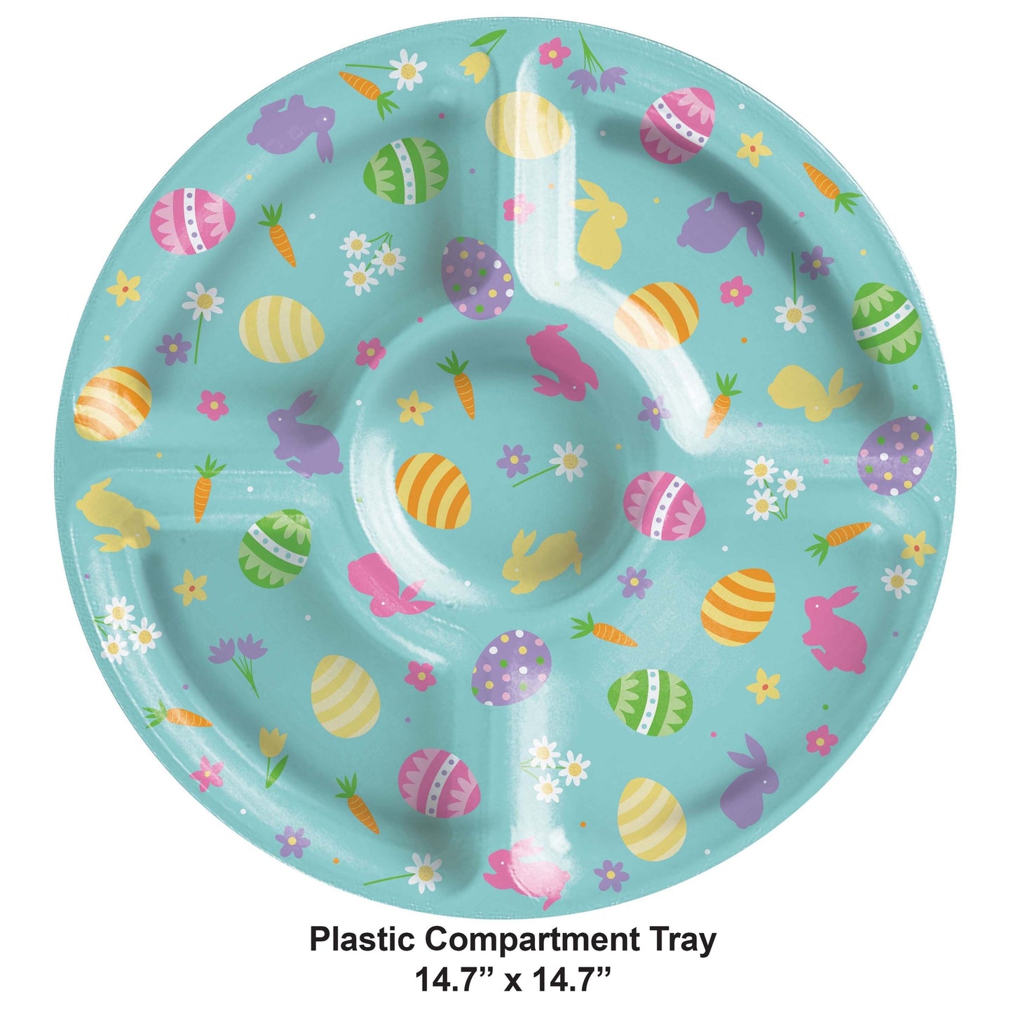 Easter Plastic Compartment Trays 6 ct dimension image