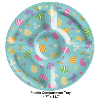 Easter Plastic Compartment Trays 6 ct dimension image