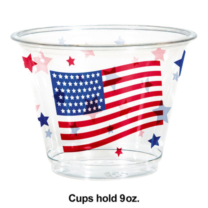 Patriotic 9 oz Plastic Tumblers 96 ct Dimension Image