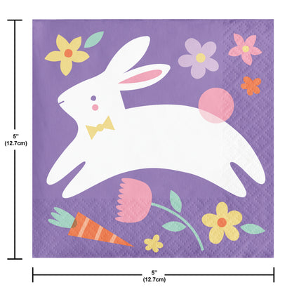 Modern Easter Bunny Beverage Napkins 192 ct dimension image