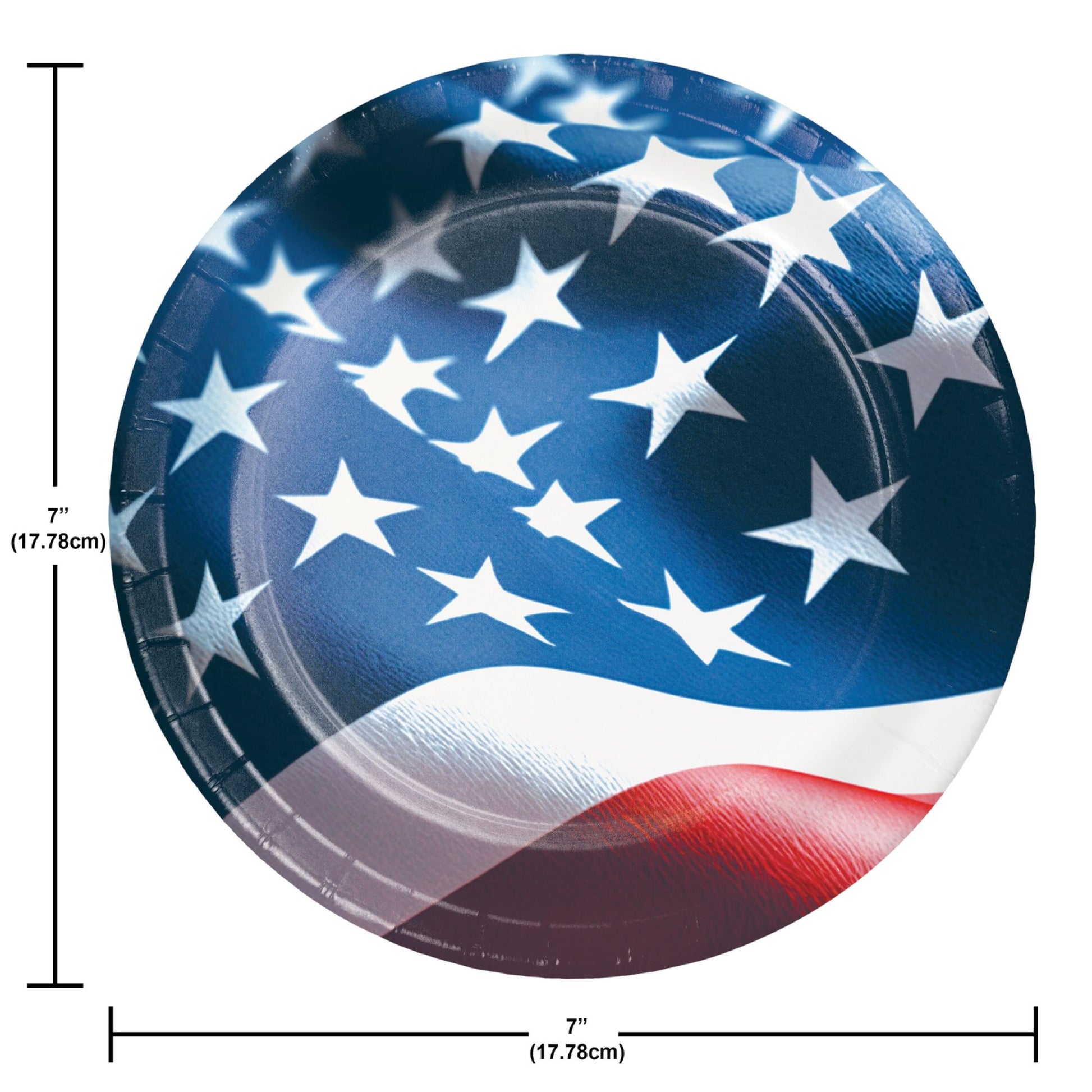 Freedom Flag Dessert Paper Plates 96 ct Dimension Image