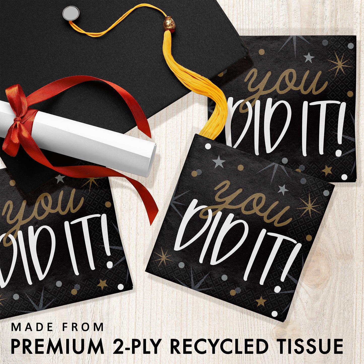 Glowing Grad Beverage Napkins 192 ct Feature Image