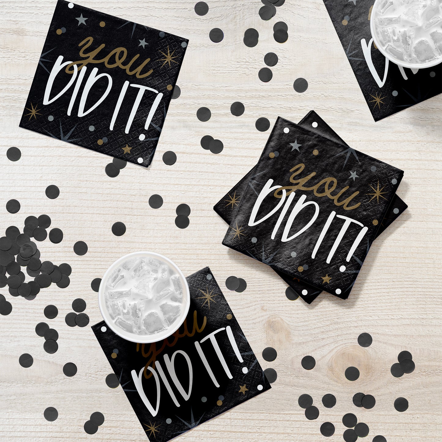 Glowing Grad Beverage Napkins 192 ct Lifestyle Image