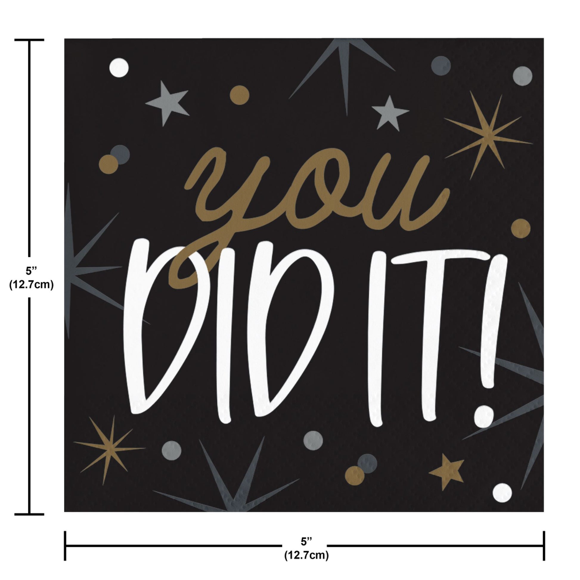 Glowing Grad Beverage Napkins 192 ct Dimension Image