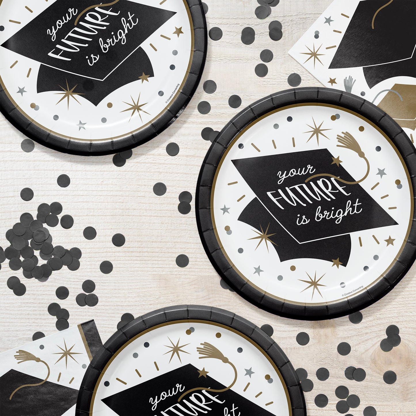 Glowing Grad Dinner Paper Plates 96 ct