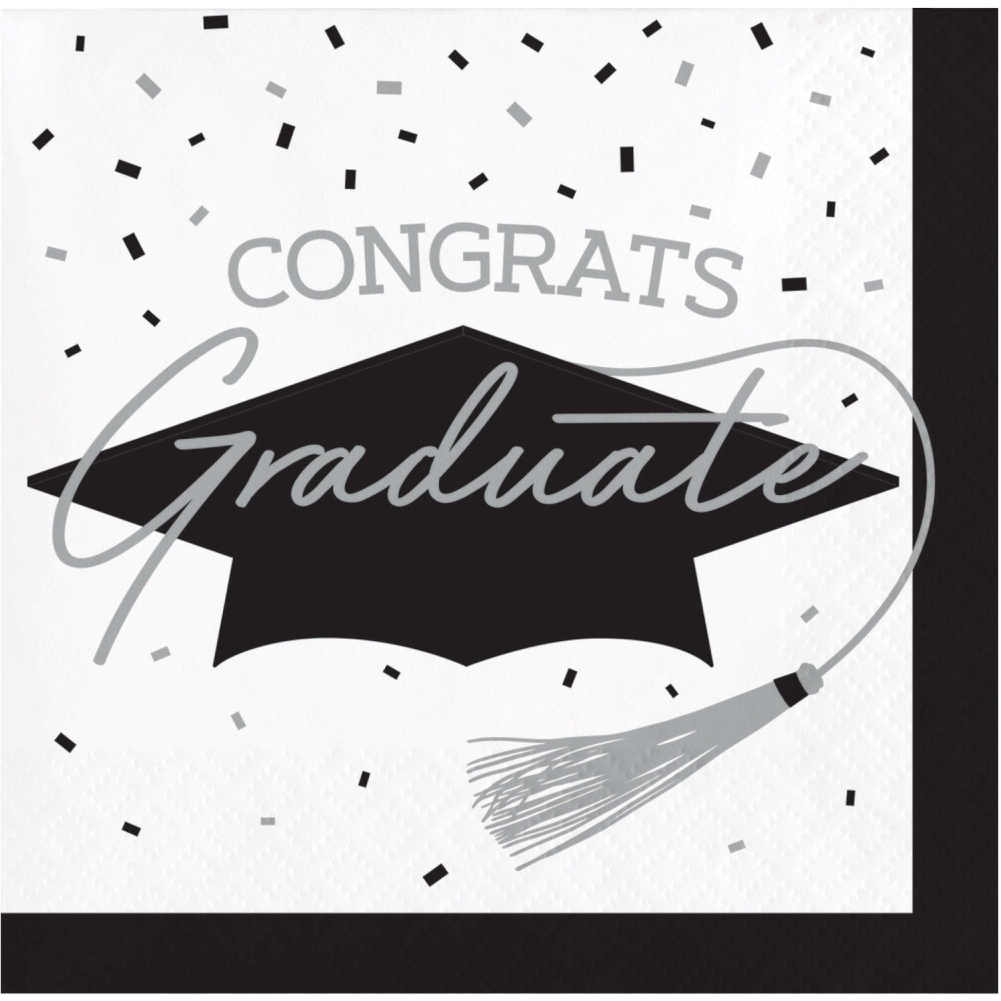 School Spirit White Graduation Beverage Napkins 360 ct