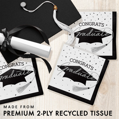 School Spirit White Graduation Beverage Napkins 360 ct Feature Image